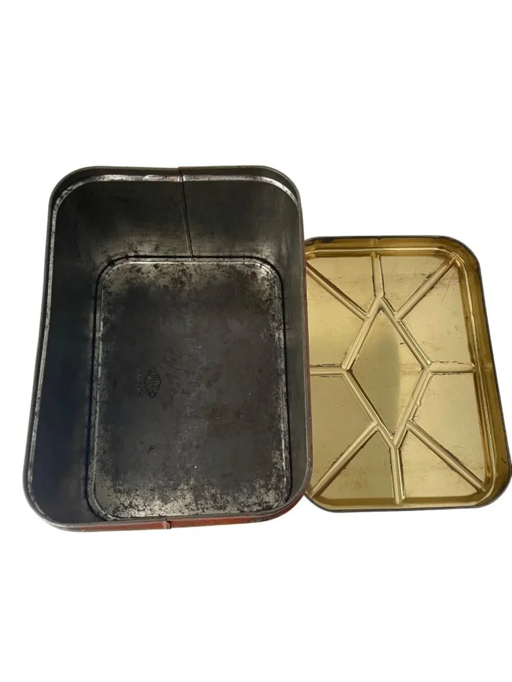 Vintage Chein Tin Bread Box A Slice of Nature Brown Large Better Baked Brand